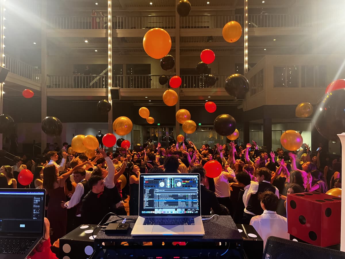 Packed dance floor at DJ Nessa school dance